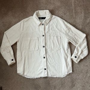 Zara Offwhite Corduroy Shirt/Jacket